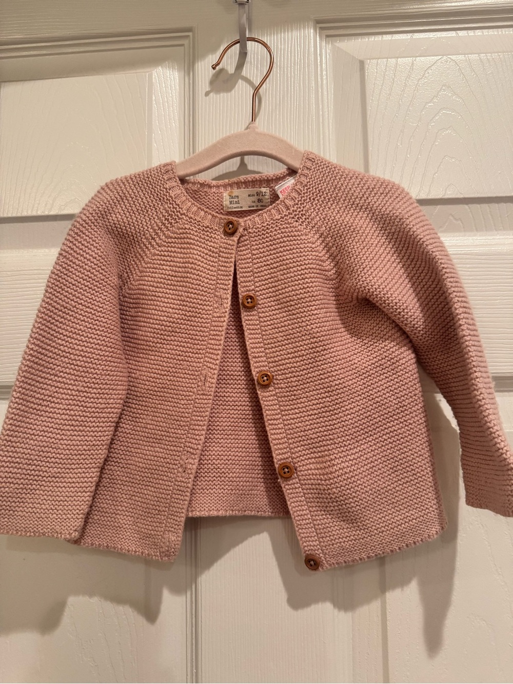 Zara Pink Knit Button-Front Cardigan for Kids